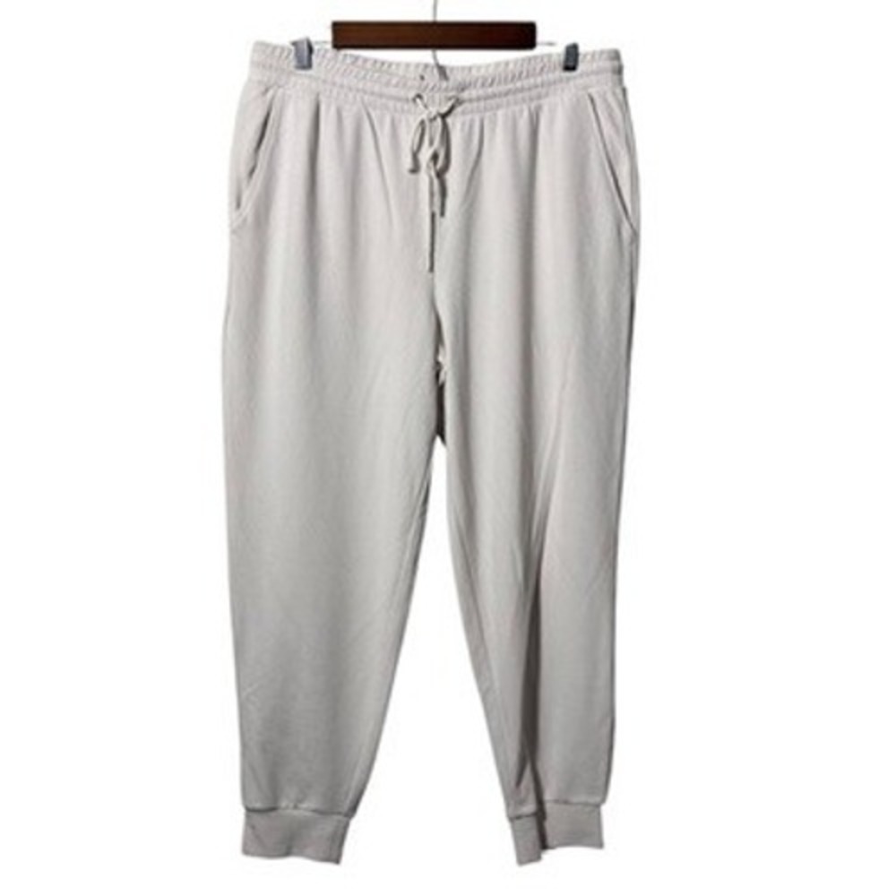 Splendid Waffle Knit Joggers L‎ Beige Soft Viscose Blend Drawstring NWOT Pants